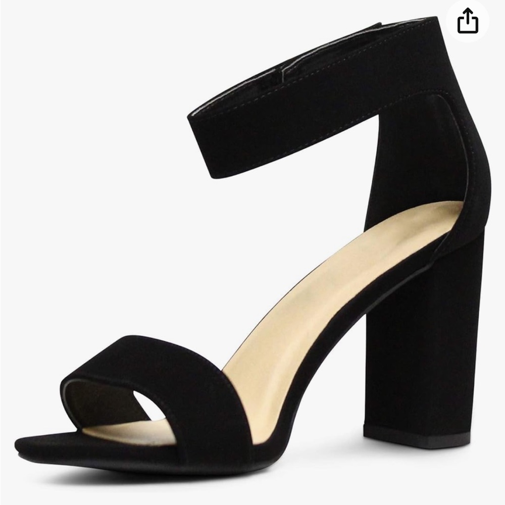 Marco Republic Edmonton black block velvet high heels strappy size 5.5 new